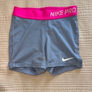 Nike Athletic Shorts in Gray with Pink Waistband